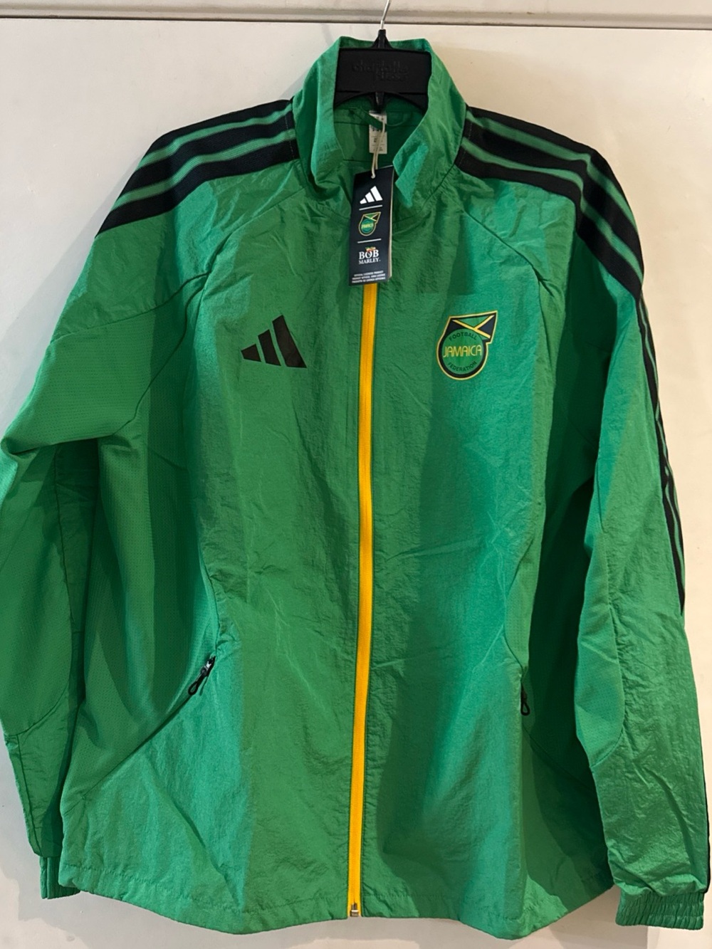 MSRP $120: NWT Adidas Jamaica x Bob Marley Home Anthem Jacket Green Mens Medium